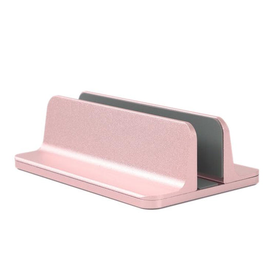Aluminum Alloy Adjustable Laptop Vertical Stand Space-Saving Desk Organizer(Rose Gold)