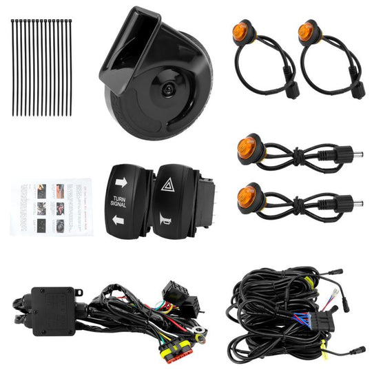 ATV LED Turn Signal Relay Kit, Specification: 4 LED Lights+Square Horn