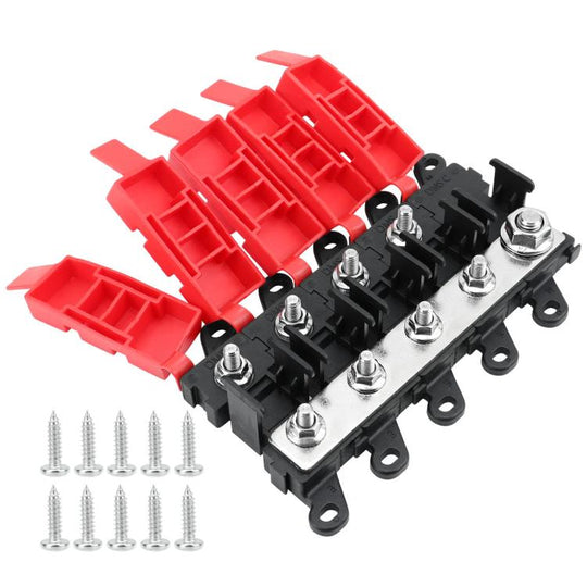 200A Automotive Modification Multi-Output Fork-Type Fuse Holder, Specification: 1 Input 4 Outputs