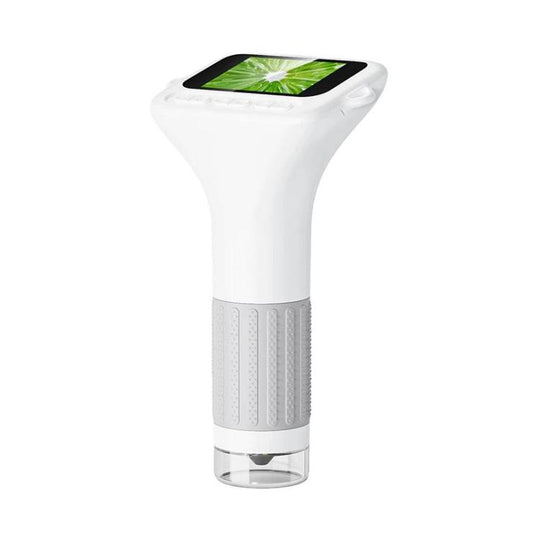 H375 2 Inch IPS Screen Manual Focus Microscope Rechargeable Kids Microscope With Light(White)