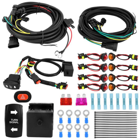 ATV Turn Signal Light Wiring Harness Kit Emergency Switch Flasher Accessories(CP-5532)