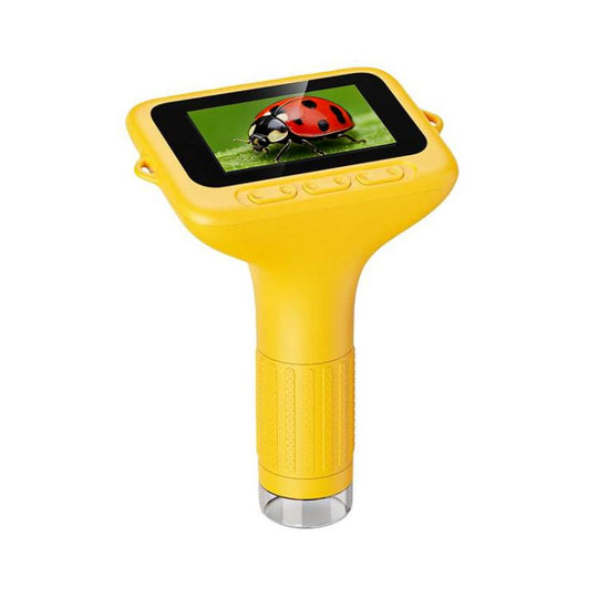 H385 3 Inch IPS Screen Handheld Digital Microscope Kids Manual Focus Microscope With Light(Orange)