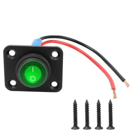 Round Waterproof Marine Panel Switch With LED Light, Specification: 1 Button Green