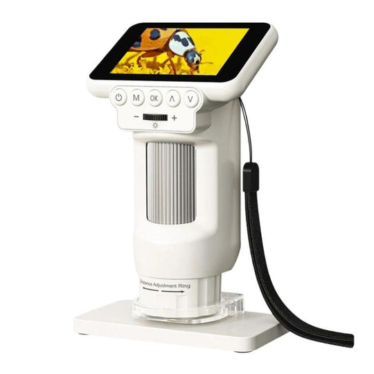H013 2.8 Inch Digital Handheld HD Portable Electronic Microscope Rechargeable Kids Microscope With Light(White)
