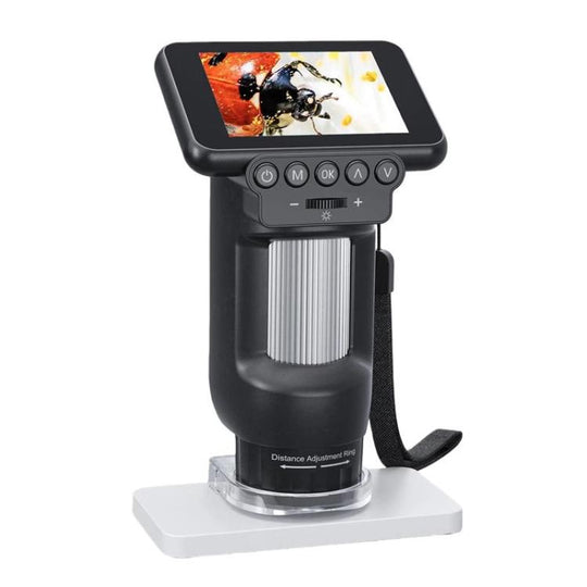 H013 2.8 Inch Digital Handheld HD Portable Electronic Microscope Rechargeable Kids Microscope With Light(Black)