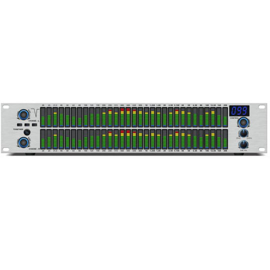 EQ-A32 Digital Equalizer Stage Home Karaoke Noise Reduction Audio Processor US Plug(Silver)