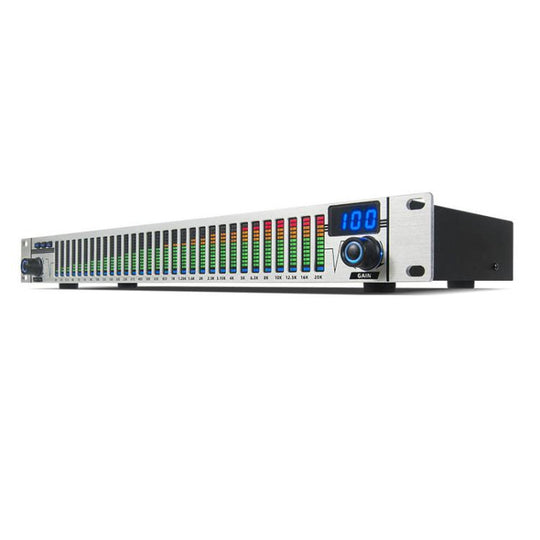 EQ-A31 Digital Equalizer Stage Home Karaoke Noise Reduction Audio Processor AU Plug(Silver)