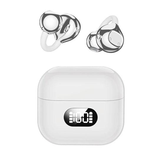 X62 150 Languages AI Translation Earphones Clip-On Digital Display Smart Bluetooth Earphones(White)