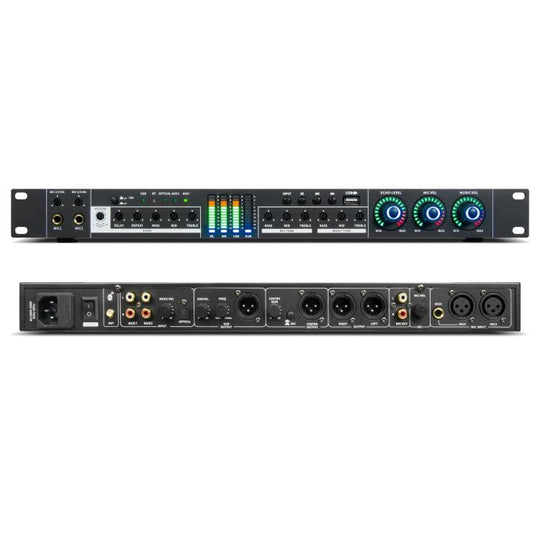 FX12L Preamp Effects Processor Bluetooth USB Home Stage Feedback Suppression Anti-Howling Processor EU Plug