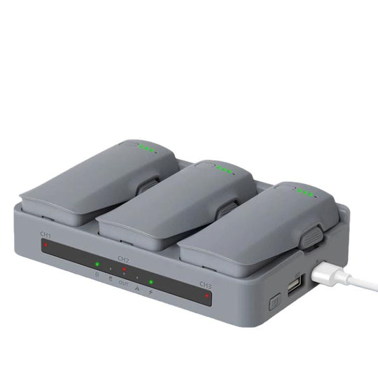 For DJI Neo 2 YX Triple Battery Charger Hub with PD 65W Fast Charging 3-Channel Power Management(Gray)
