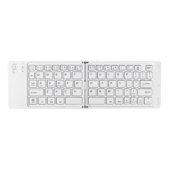 B028 Two-Fold Portable Wireless Bluetooth Keyboard Mini Magnetic Keyboard(White)