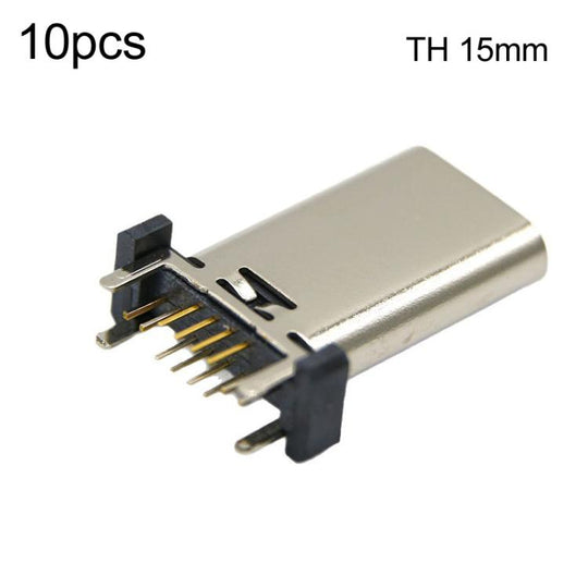 10pcs 16-Pin USB Type-C Female Connector PD Fast Charge Port TH 15mm