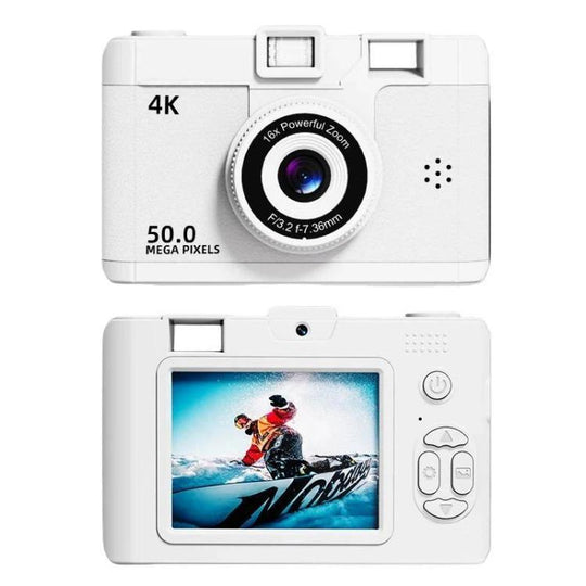 M16 2.4 Inch WiFi HD Digital Camera Mini CCD Camera With Front & Rear Dual Cameras(White)