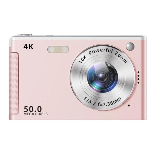 M06 4K HD Digital Camera For Students 16X Zoom Retro CCD Camera(Pink)