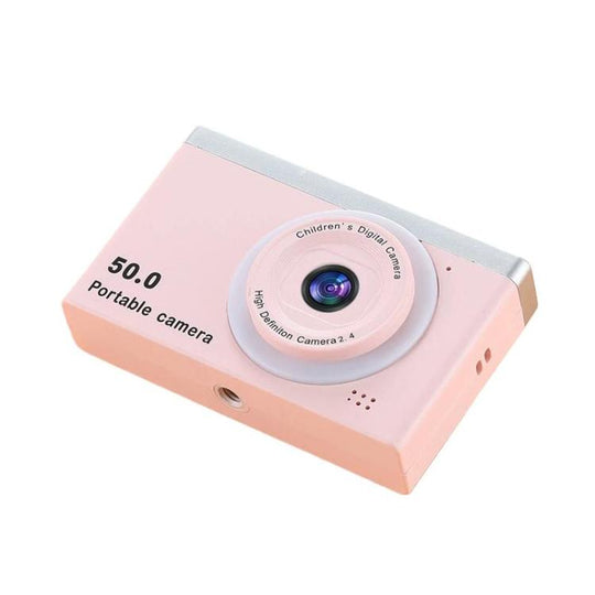 M12 2.4 Inch HD Mini Dual Lens CCD Camera Retro Card Camera For Students(Pink)