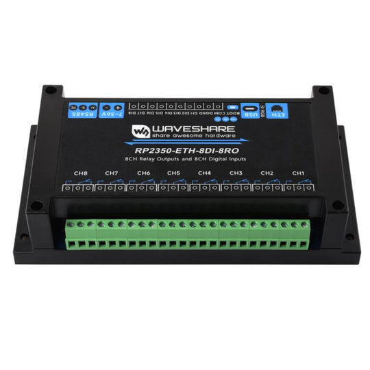 WAVESHARE RP2350 Industrial Control Board 8-Channel Network Relays Based On RP2350 Main Controller, Specification: Standard Network Port