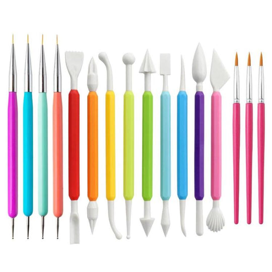 16pcs Pottery Tool Stone Clay Sculpting & Embossing Pen DIY Hook Line Pen