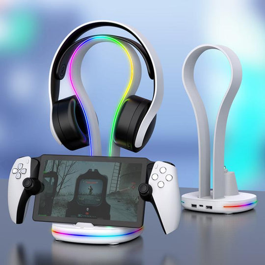 For PS5 Portal ipega Magnetic Contact Charging Dock with RGB Lights & Headset Stand