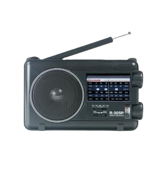 TECSUN R-305P Full-Band Radio Portable Retro Analog Dial DSP Radio, Spec: No Battery(Black)