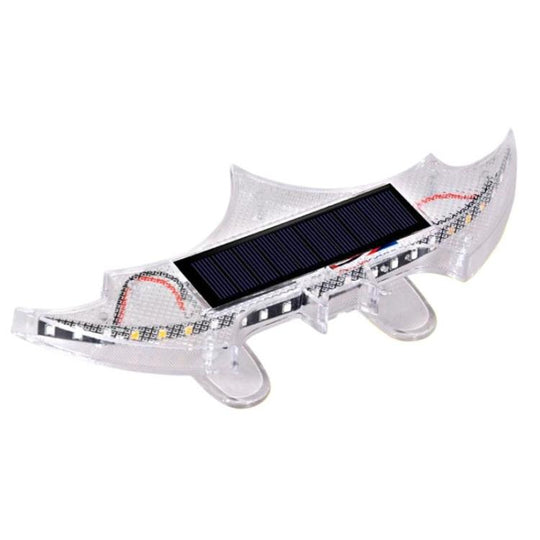 Car Solar-Powered Rear Wing Light Anti-Rear-End Collision Bat-Shaped Decorative Light(White Shell)