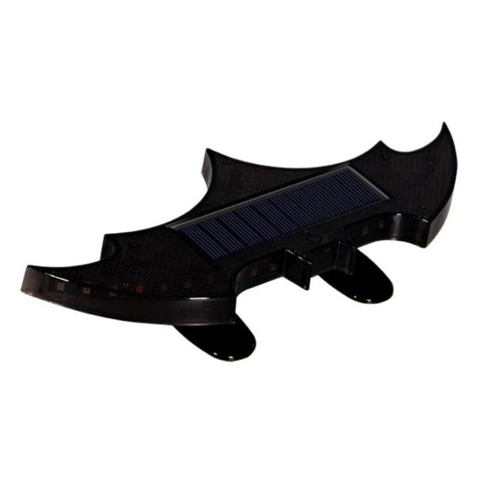 Car Solar-Powered Rear Wing Light Anti-Rear-End Collision Bat-Shaped Decorative Light(Black Shell)