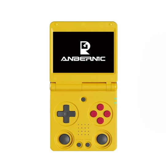 ANBERNIC RG 34XXSP 3.4-inch IPS Linux Retro Console, Quad-Core Cortex-A53, 5G WiFi, Clamshell with Dual Joysticks 64G+128G(Yellow)