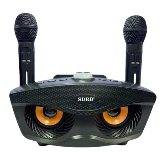 SDRD SD306S Wireless Bluetooth Speaker With Dual Microphone Portable Karaoke Machine For Singing & Live Stream(Black)