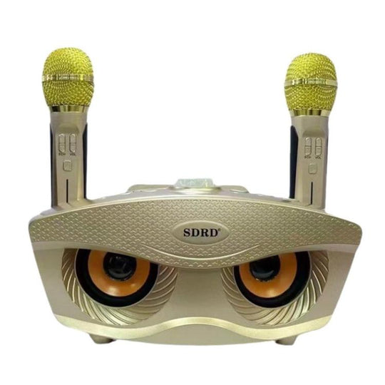 SDRD SD306S Wireless Bluetooth Speaker With Dual Microphone Portable Karaoke Machine For Singing & Live Stream(Gold)