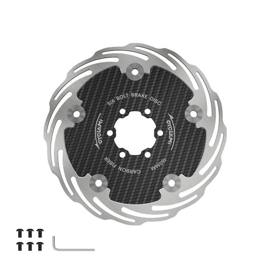 CYCLAMi CAR6 160mm Fully Enclosed Bike Six-Hole Carbon Fiber Brake Disc