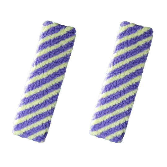 2pcs Car Seatbelt Lamb Wool Shoulder Pad Decoration(Purple Yellow)