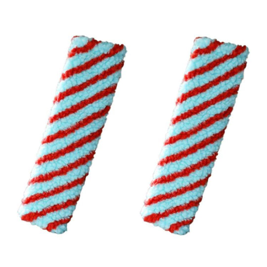 2pcs Car Seatbelt Lamb Wool Shoulder Pad Decoration(Blue Red)