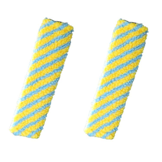 2pcs Car Seatbelt Lamb Wool Shoulder Pad Decoration(Blue Yellow)