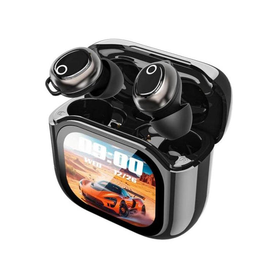 JM28 Mini Bluetooth Earphones With Color Screen Translation & Noise Reduction In-Ear Headphones(Black)