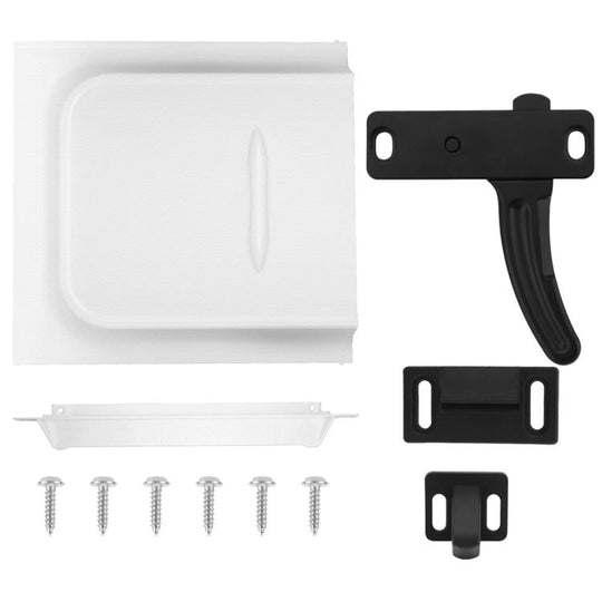 RV Door Lock UV-resistant Panel Protection Cover Kit, Color: White + Screen Door Lock Right