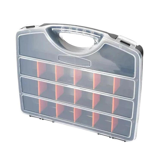 Portable Plastic Divided Toolbox Hardware Parts Storage Box(Black)