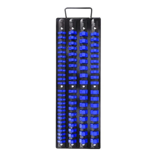 Portable Socket Storage Holder With Handle For 1/4, 3/8, 1/2 Inch Drive Sockets(Blue)