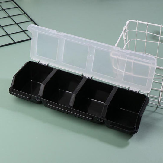 Screw Parts Classification Storage Box Oblique Opening Miscellaneous Box For Hardware Accessories(Black)