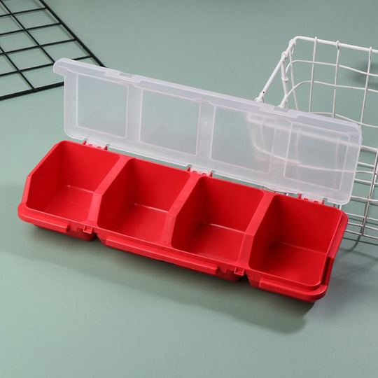 Screw Parts Classification Storage Box Oblique Opening Miscellaneous Box For Hardware Accessories(Red)