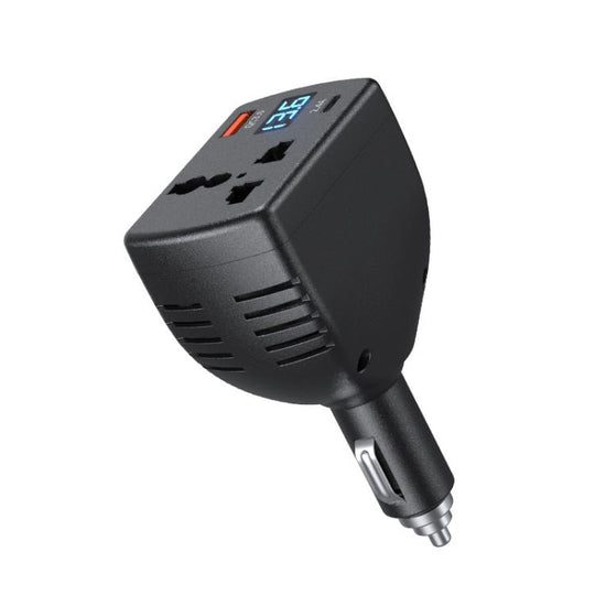 150W Smart Digital Display Car Inverter Cigarette Lighter USB + Type-C Dual-Port Charger(C13)