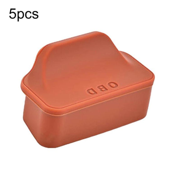 5pcs Universal Car OBD Protective Cover Silicone Dustproof Protective Cap(Orange)