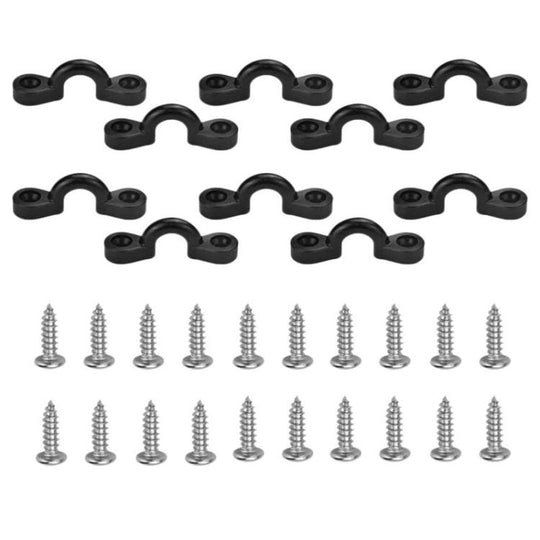 10pcs Kayak Elastic Cord C-Type Pull Buckle With Screws Deck Fixed Clip, Humplock, Canoe Accessories