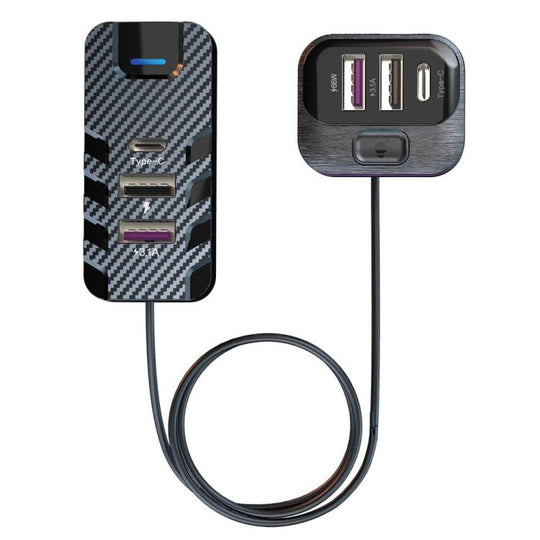 YQ2 YQ2 6-Port Multi-Function Car Phone Charger 66W Fast Charging Car Charger With Cable