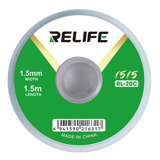 RELIFE RL-20C PCB Solder Cleaning Corrosion-Resistant Solder Removal Tape, Spec: 1.5mm x 1.5m
