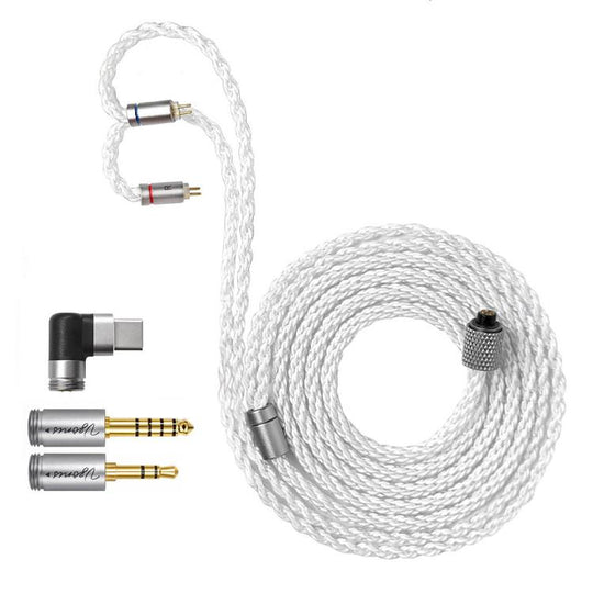 3.5mm+4.4mm+Type-C Upgraded Dual-Pin Headphone Cable With Single-Crystal Copper, Length: 1.2m