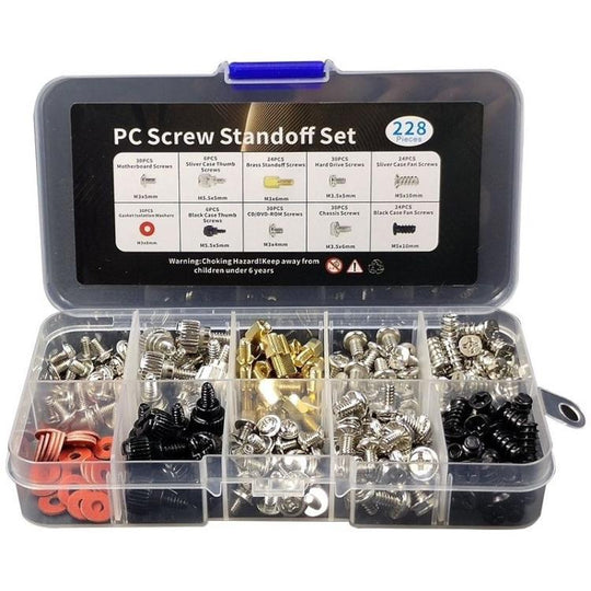 228pcs Computer Case Screw Set PC Mounting Screws Kit For Hard Drive, Motherboard