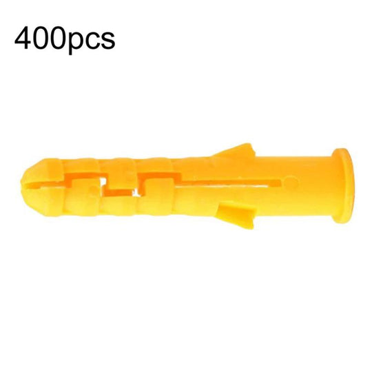 400pcs Plastic Screw Expansion Pipe Mini Rubber Plug Wall Anchor, Spec: M6 x 80mm Yellow