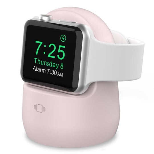 For Apple Watch AhaStyle PT63  Silicone Charging Storage Stand Mini Charging Base, Without Charger(Pink)