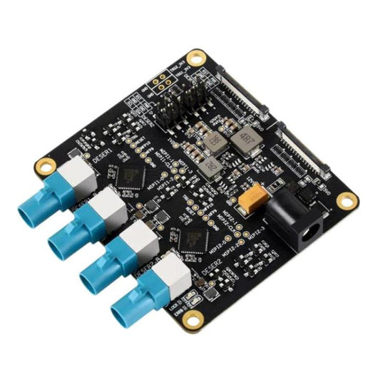 Waveshare 34128 4-Ch GMSL Camera Adapter Board, Equipped With MAX9296 Deserializer, For Raspberry Pi 5 UK Plug