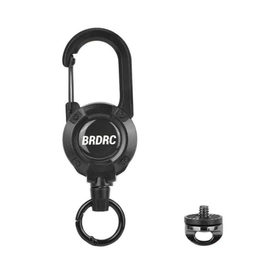 For DJI Osmo Action 6 / Pocket 3 / 4 BRDRC Action Camera Telescopic Backpack Carabiner(Black)