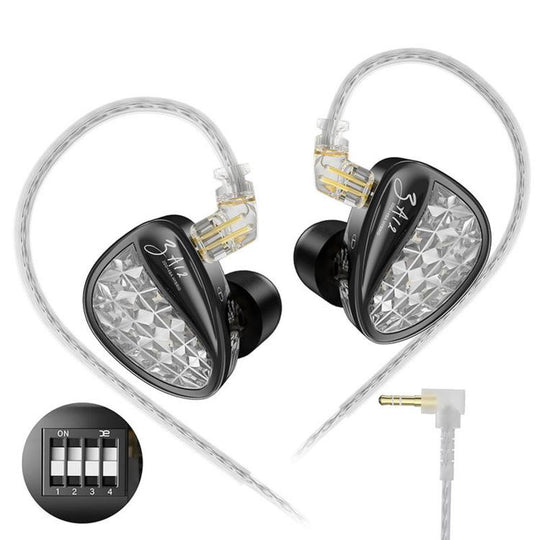KZ-ZA12 Hybrid Dynamic Balanced Armature Hi-Fi Stage Monitor 1.2m Wired Earphones, Color: Tuning 3.5mm Standard
